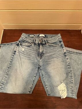 LOFT Light Blue Boyfriend Jeans with Distressed Detail